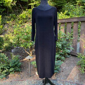 Chico's Travelers Midi Dress Size 1 (Med 8/10) Black